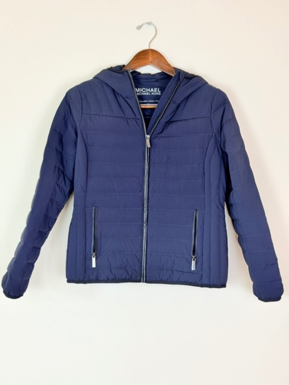 Michael Kors Lightweight Down Fill  Jacket with Hood Black Women's Med